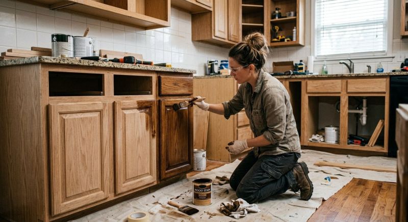 Kitchen Cabinet Staining in Terre Haute, IN